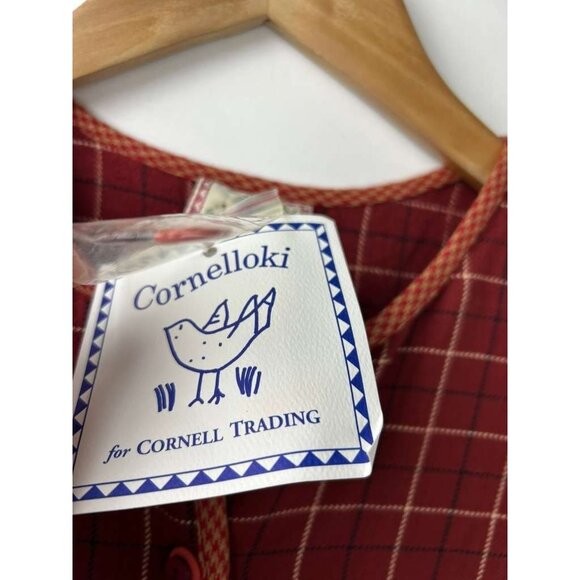 NWT Cornelloki Girls 7/8 Sleeveless Red Plaid & Floral Dress With Buttons - Picture 7 of 14